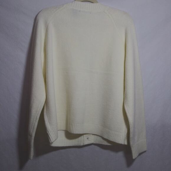 Architect Cream Button Front V Neck Cardigan Sweater Soft Cozy Cabincore Size M - Picture 7 of 7